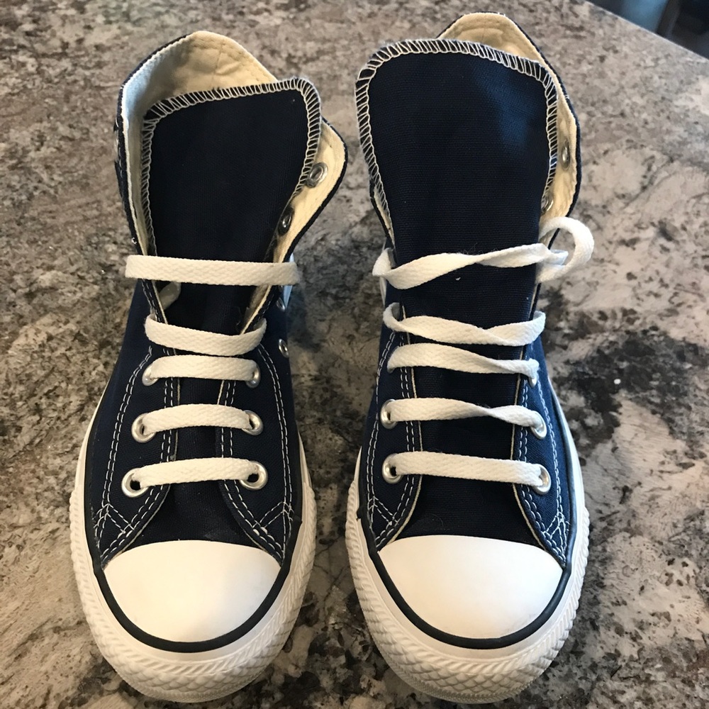 Navy high top chucks